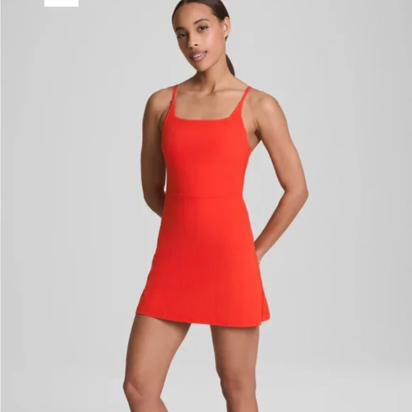 spanx dress with shorts Red or green? Both so perfect for hot summer days. , Comment DRESS FOR LINKS., lightweight, built in shorts, adjustable straps, think SPANX material such a great fit, @crz_yoga @crzyoga_us ,